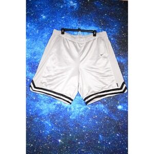 Nike Shorts Mens XL Silky Silver Black‎ Dri-FIT Basketball Logo Athletic